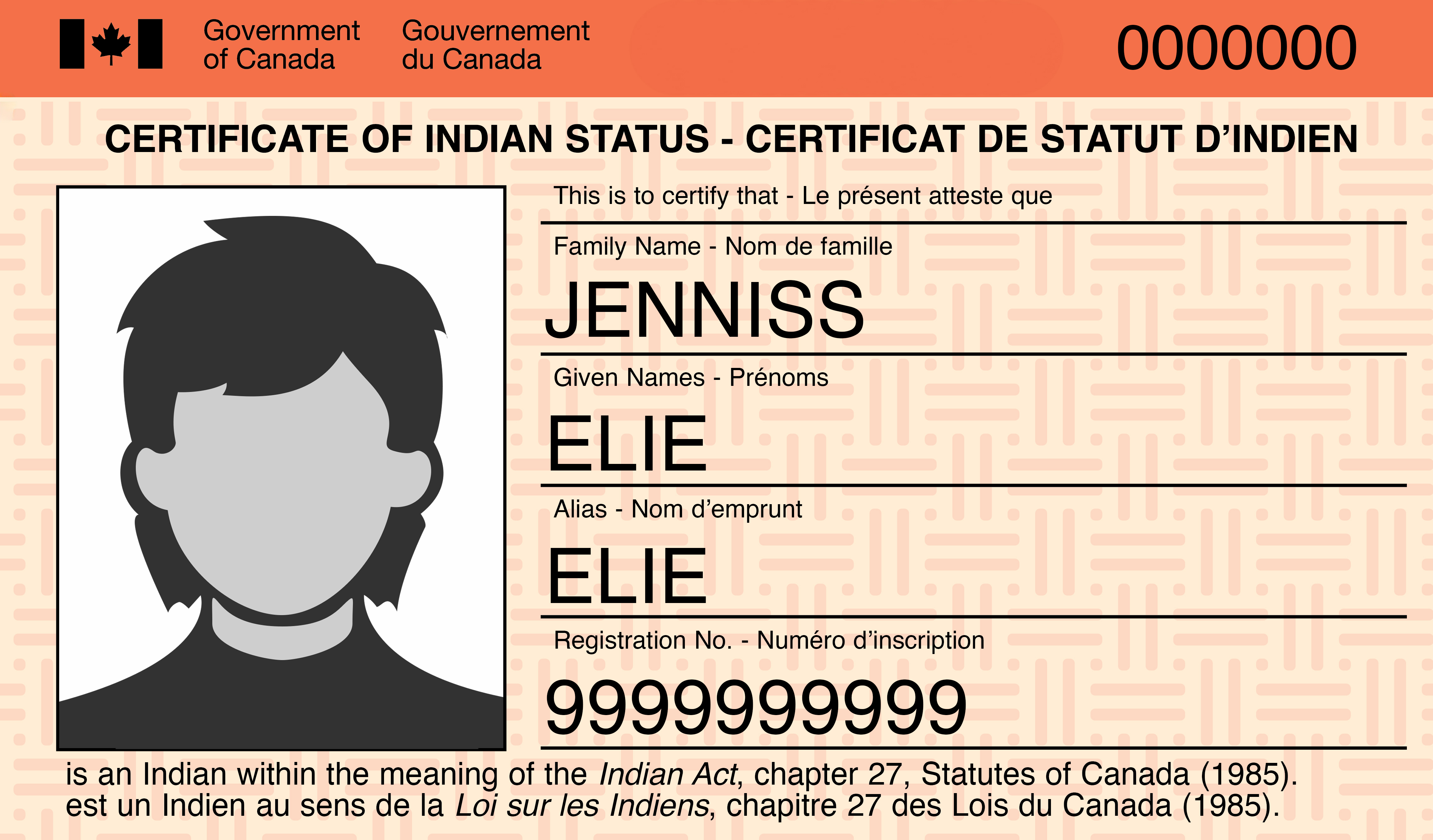 Image of the back and front of a CIS card