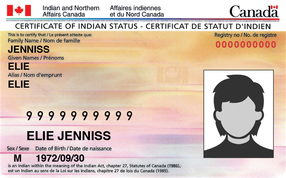 Image of the front of a CIS card