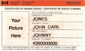 Certificate of Indian Status - Front