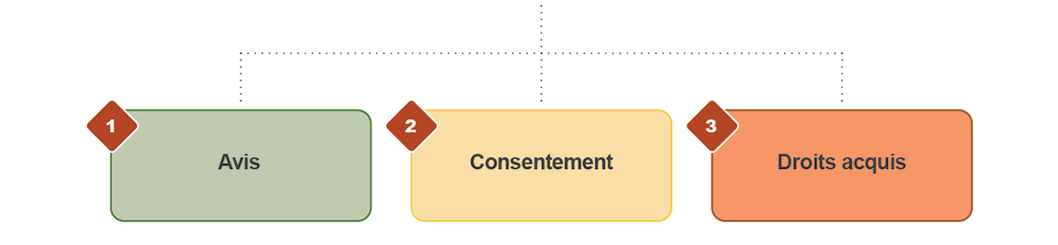 image montrant les trois exigences auxquelles doivent satisfaire les Premières Nations pour faire la transition vers l'appartenance à une bande en vertu de l'article 10