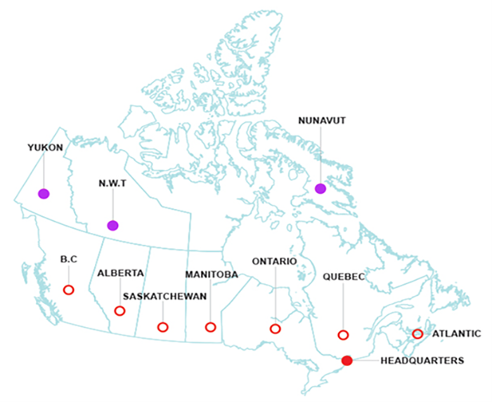 Regional Offices map