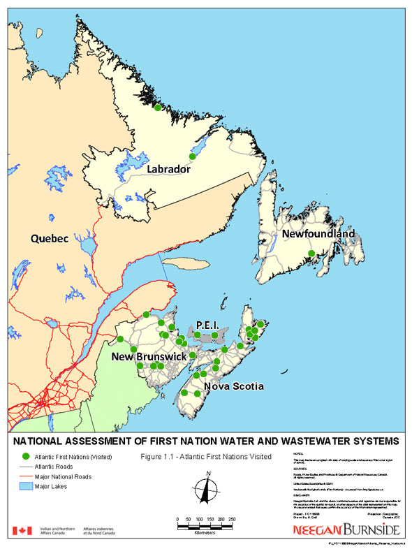 Figure 1.1 - Atlantic Region First Nations Visited