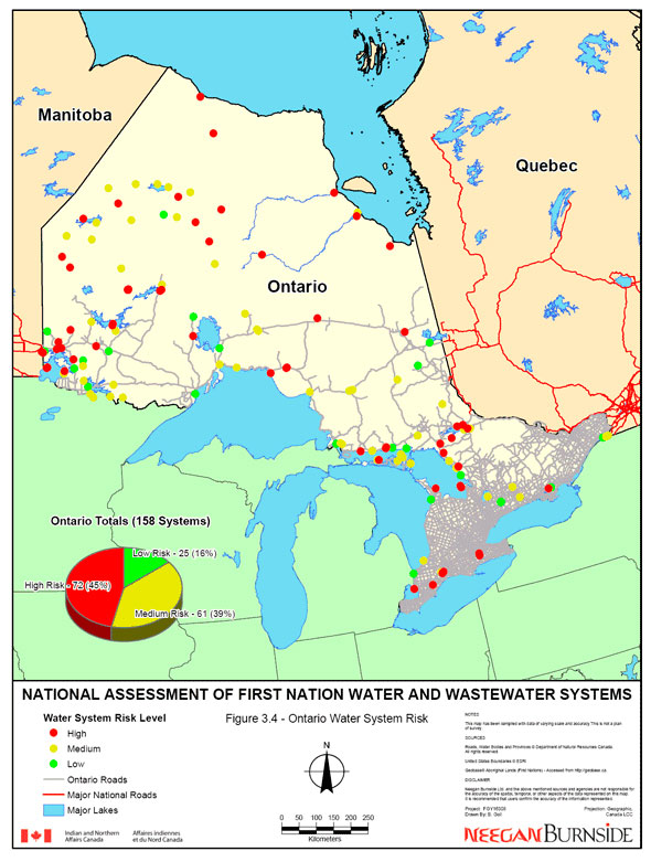 Figure 3.4 - Provides a geographical representation of the final risk for the water systems that were inspected