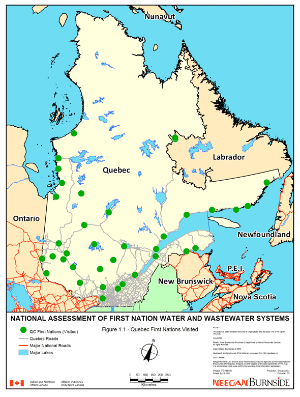 Figure 1.1 - Quebec First Nations Visited
